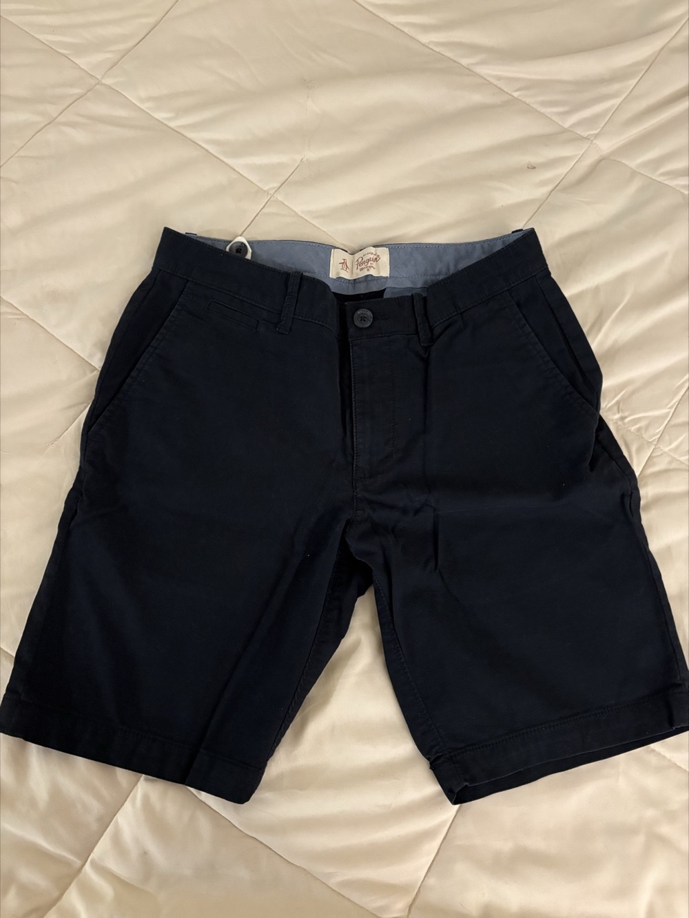 Original Penguin Core Chino Shorts Men's Flat Front Black